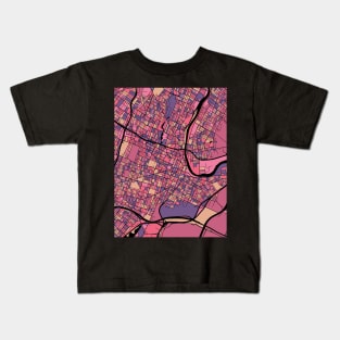 Newark Map Pattern in Purple & Pink Kids T-Shirt